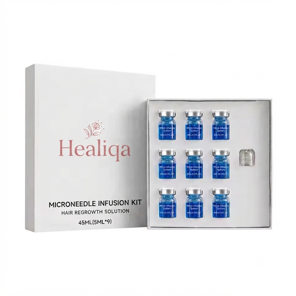 Healiqa™ The Most Powerful Copper Tripeptide Ginseng MicroNeedle Infusion Hair Serum Regrowth System