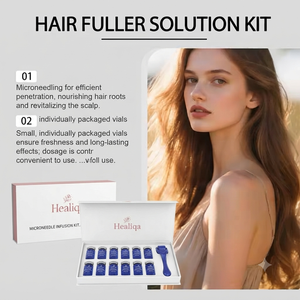 Healiqa™ The Most Powerful Copper Tripeptide Ginseng MicroNeedle Infusion Hair Serum Regrowth System