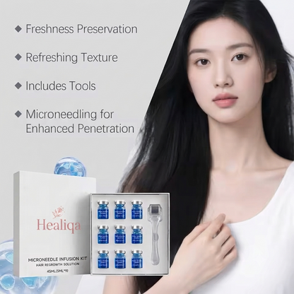 Healiqa™ The Most Powerful Copper Tripeptide Ginseng MicroNeedle Infusion Hair Serum Regrowth System