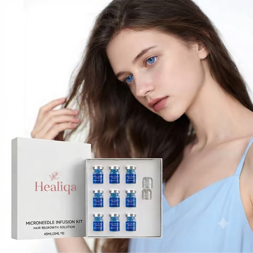 Healiqa™ The Most Powerful Copper Tripeptide Ginseng MicroNeedle Infusion Hair Serum Regrowth System